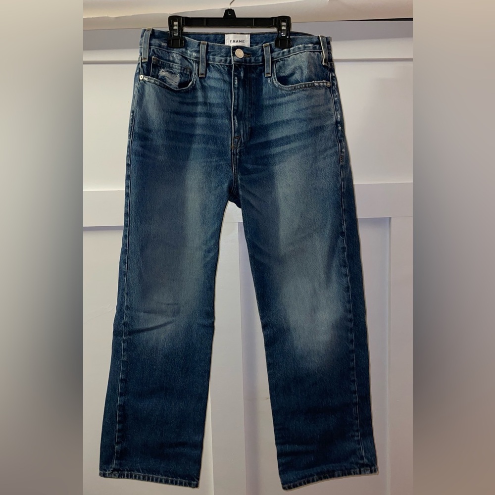 FRAME // Le Jane Crop women’s Straight Leg Blue Denim Jeans